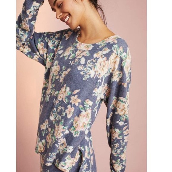 Anthropologie Tops - Anthropologie Floreat floral fleece sweatshirt